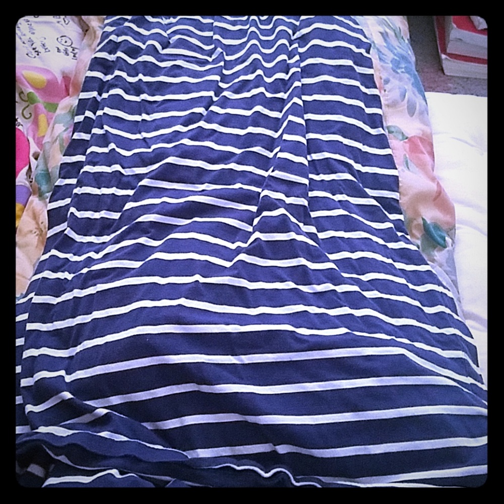 Deep sea blue and white long skirt